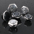12/16/19/22mm Short Stroke Oxide Blcak Shell Metal Button Switch Waterproof Flat Head With Power LED Light Momentary 1NO 6V 24V