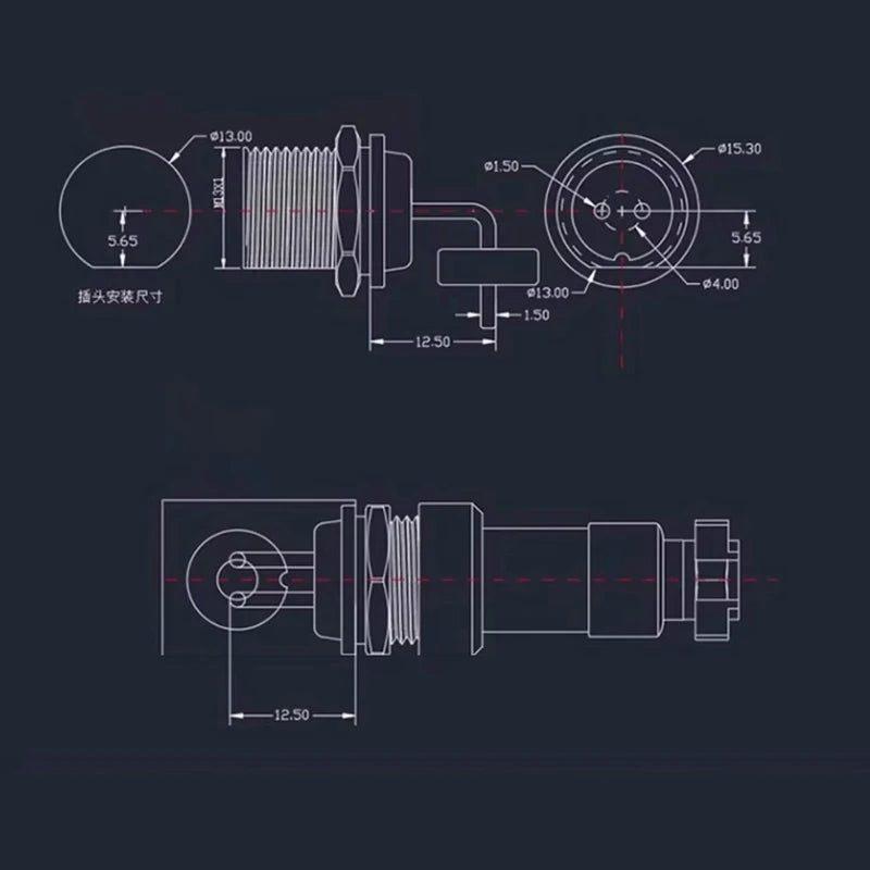GX12 M12 PCB Aviation Plug Socket, 2/3/4/5/6/7Pin Gold Plated Copper Bent 90 Right Angle Solder Board Circuit Board Connector