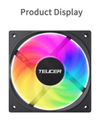 TEUCER ARGB CPU Case Fan 120mm Low Noise Ultra-thin Design 5V 3PIN Motherboard Lighting Sync PWM 800-2400RPM Case Cooler Fan