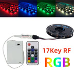 DC 5V RGB LED Strip 5050 30LEDs/m Battery Powered IP21/IP65 IR RF Remote Control Flexible Tape for TV Backlight Room Decor