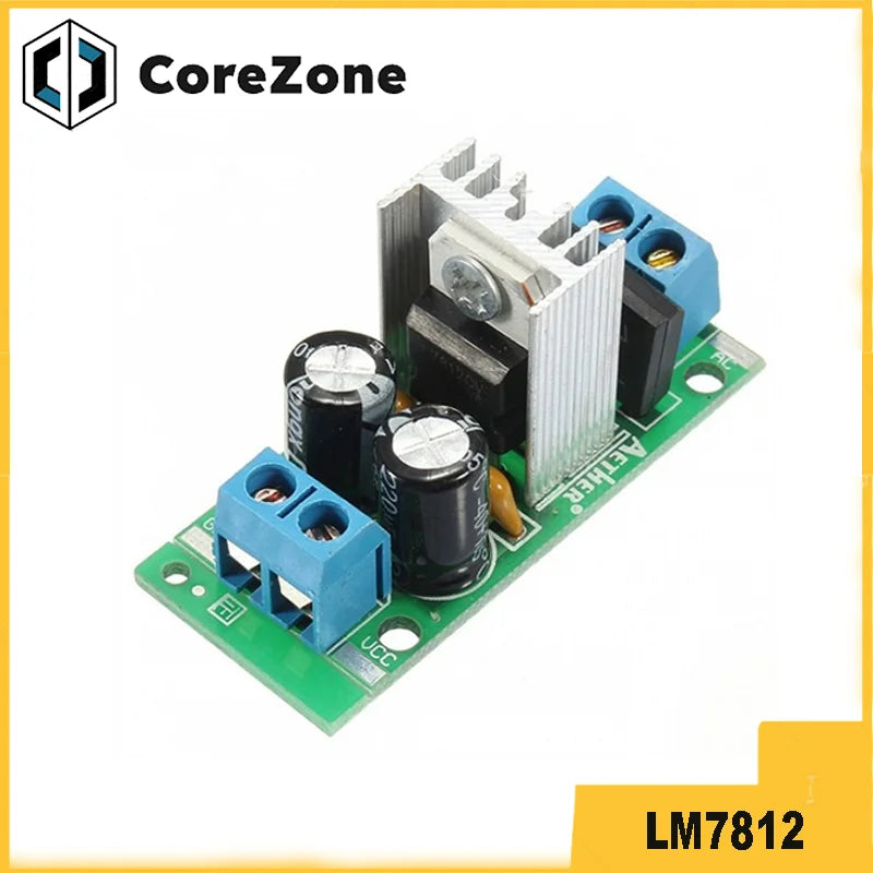 L7805 L7812 LM7805 LM7812 DC/AC Three Terminal Voltage Regulator Power Supply Module 5V 12V