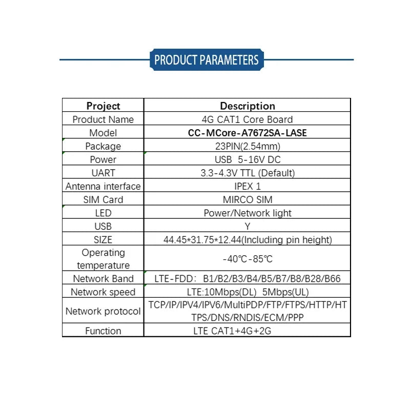 1Pcs SIM7670 SIM7672 A7670 A7672 A7676 SIM7070 SIM7000 Series LTE 4G Core Board CAT1+BT+GNSS(Optional) With kits