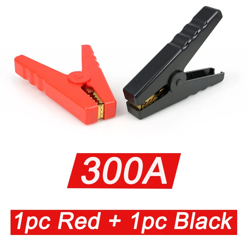30A-300A 28/35/45mm Black Red Set Crocodile Clip Crocodile Electrical Clamps Test Probe Meter Soft Plastic Alligator Test Clips