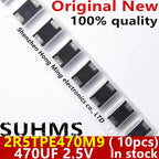 (10piece)100% New 2R5TPE470M9 470UF 2.5V 470 6.3V For SMD Tantalum Capacitors Polymer POSCAP Type D ultra-thin 7343 D7343
