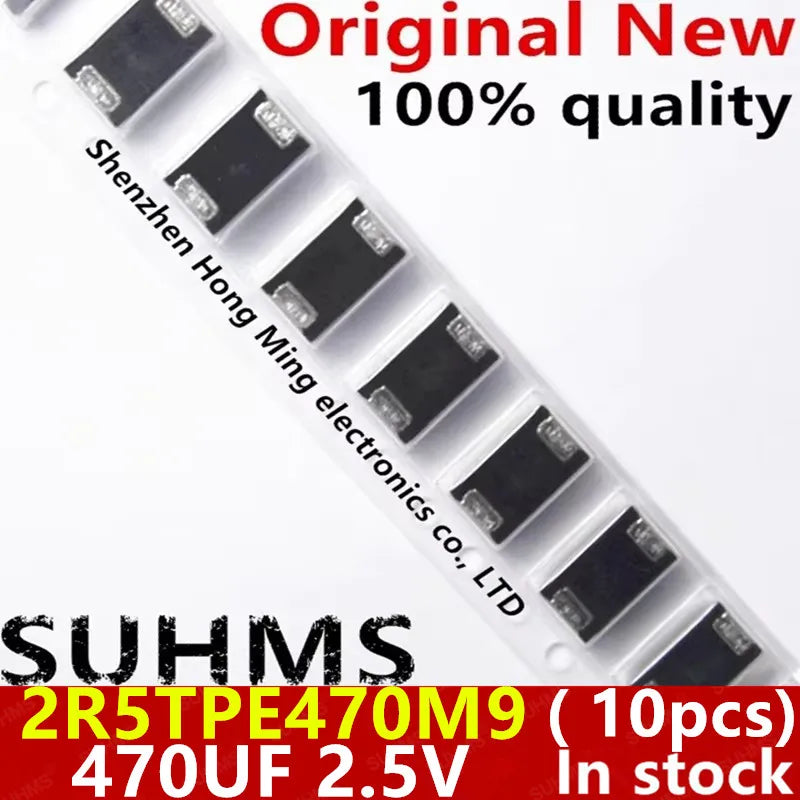 (10piece)100% New 2R5TPE470M9 470UF 2.5V 470 6.3V For SMD Tantalum Capacitors Polymer POSCAP Type D ultra-thin 7343 D7343
