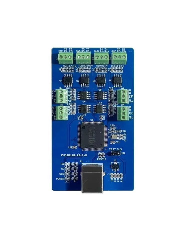 USB to 8-Channel RS485 UART Adapter Board with High-Speed CH348L Controller Chip