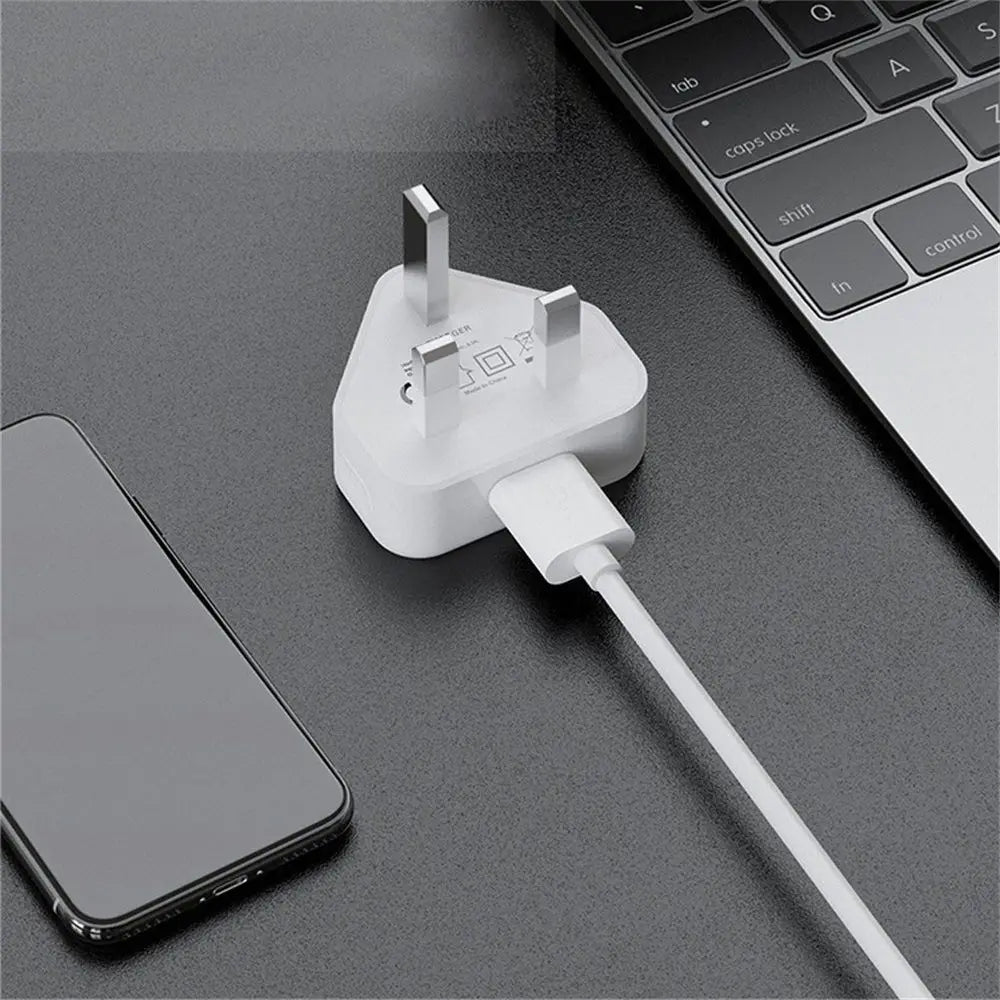 Office 1 Port USB 5V 1A 3 Pin Wall Charger UK Plug USB Charger Power Adapter