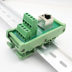 Din Rail Mounting RJ45 Female To Screw Terminal Block RJ45 45 Degree Breakout Board