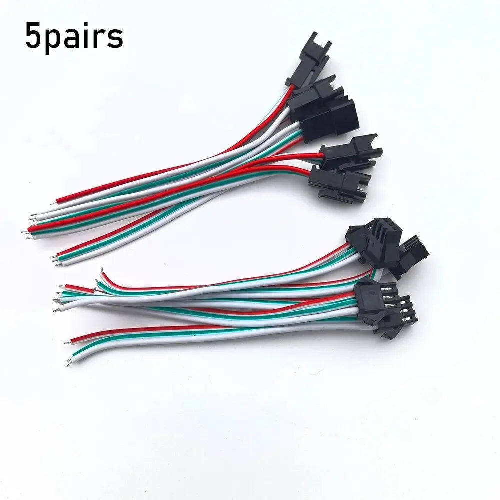 3 Pin JST SM Male Female Plug Connector Cable For WS2812B WS2812 WS2811 LED Strip Lamp
