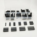 62Pcs/Lot 2.54mm Pitch Double Row DuPont Wire Connectors, Black Plastic Shell Plug Housing (2x2/3/4/5/6/7/8/9/10 Pin)