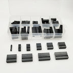 62Pcs/Lot 2.54mm Pitch Double Row DuPont Wire Connectors, Black Plastic Shell Plug Housing (2x2/3/4/5/6/7/8/9/10 Pin)