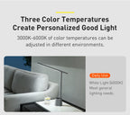 Baseus Desk Lamp 180° Foldable LED Table Lamp Rechargeable Auto Dimming Smart Eye Protection Study Reading Room Night Light Lamp