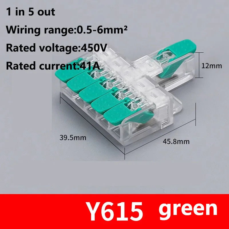 Quick Wiring Terminal Push-in Wire Connector Splitter Mini Universal High power Butt Terminal Block Led Light 1 in Multiple Out