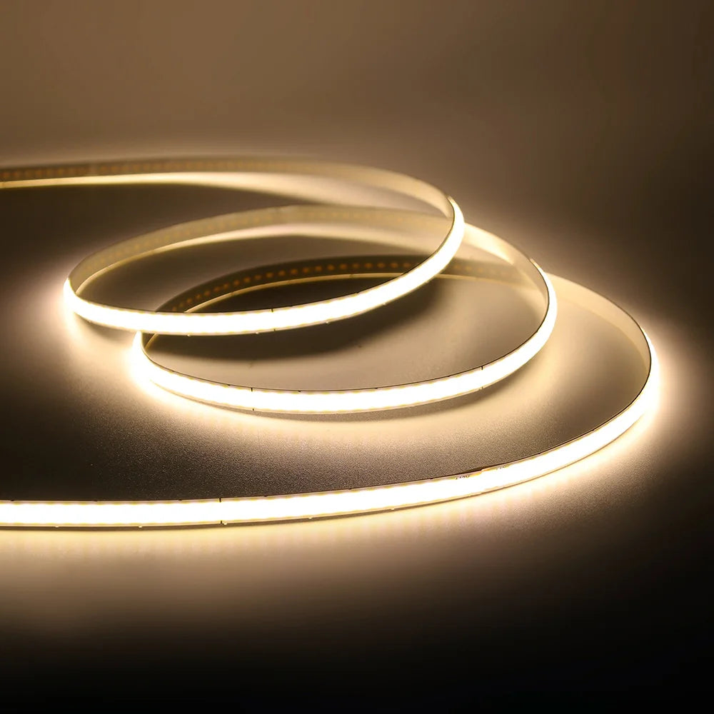 3mm 5mm PCB COB LED Strip Light 5V 12V 24V 320LED 8mm CRI90 Super Bright Flexible LED Tape For Cabinet Home Liner Lighting