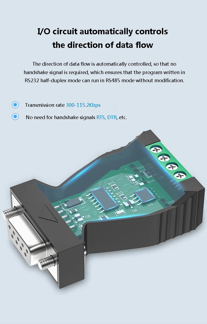 3PCS DTECH RS232 Serial Converter To RS485 Converter Passive RS485 For Attendance Machines