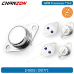 2Pcs TO-3 2N3055 2N3773 NPN High Powerful Amplifier Bipolar Junction Transistor 15A 100V 16A 140V Triode Tube Integrated Circuit