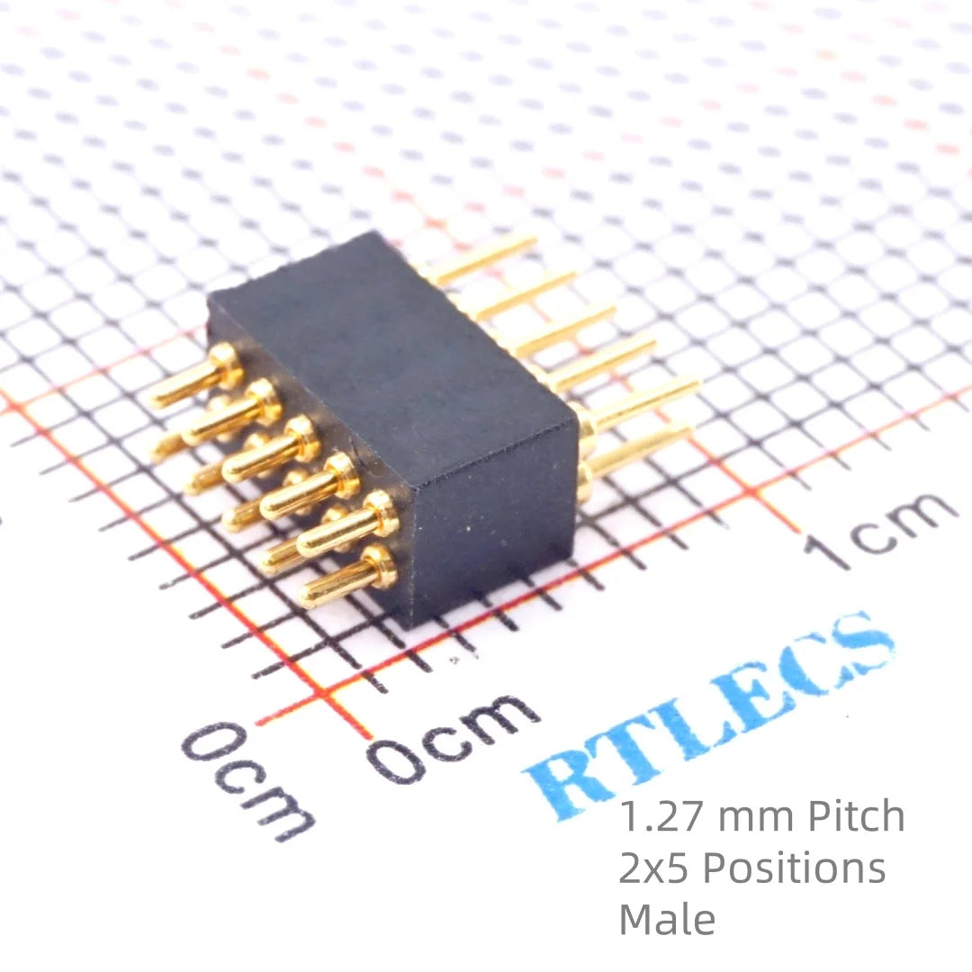 2 5 20 Pcs Spring Loaded 1.27 MM Pitch Pogo Pin Connector 2 5 6 8 10 Position Male Pad PCB Header Single Row Through Holes Probe