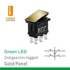 LANBOO 14mm*9mm Series 7Amp High Current Rocker Switch ON-OFF-ON 2/3Position 4/6Pin KCD1  With Red/Green Light  12V24V220V
