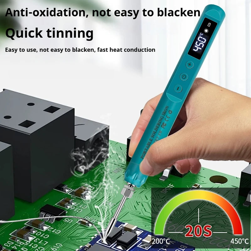 KANOYU Wireless solder iron usb charging portable digital display intelligent lithium battery for small home maintenance