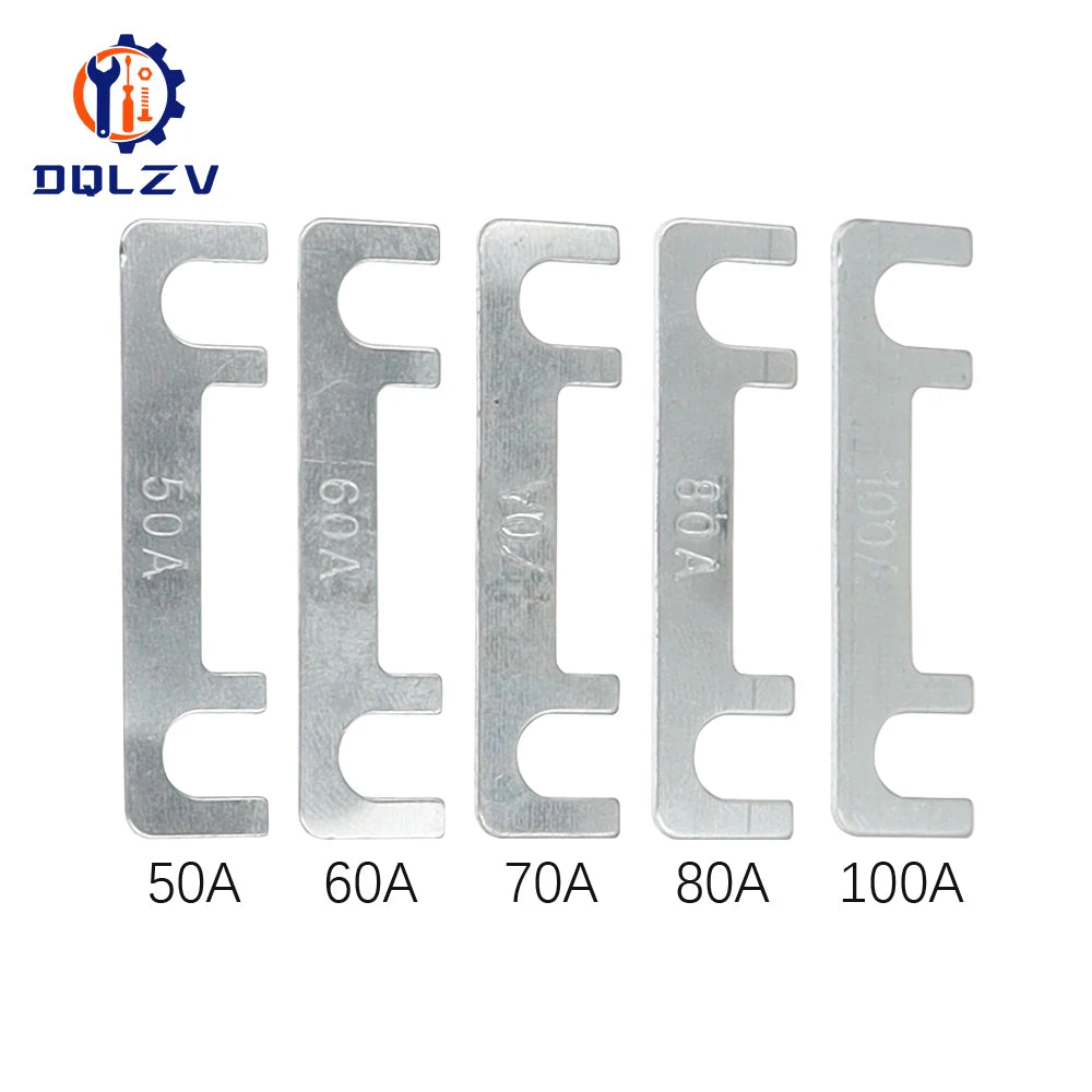 30A-150A 32V Auto Fuse Flat Zinc Chip Small Fuse Sheet Fork Type Bolt Battery Fuse Car Modification Stand Fuse Box