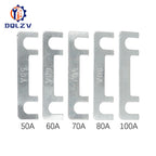 30A-150A 32V Auto Fuse Flat Zinc Chip Small Fuse Sheet Fork Type Bolt Battery Fuse Car Modification Stand Fuse Box