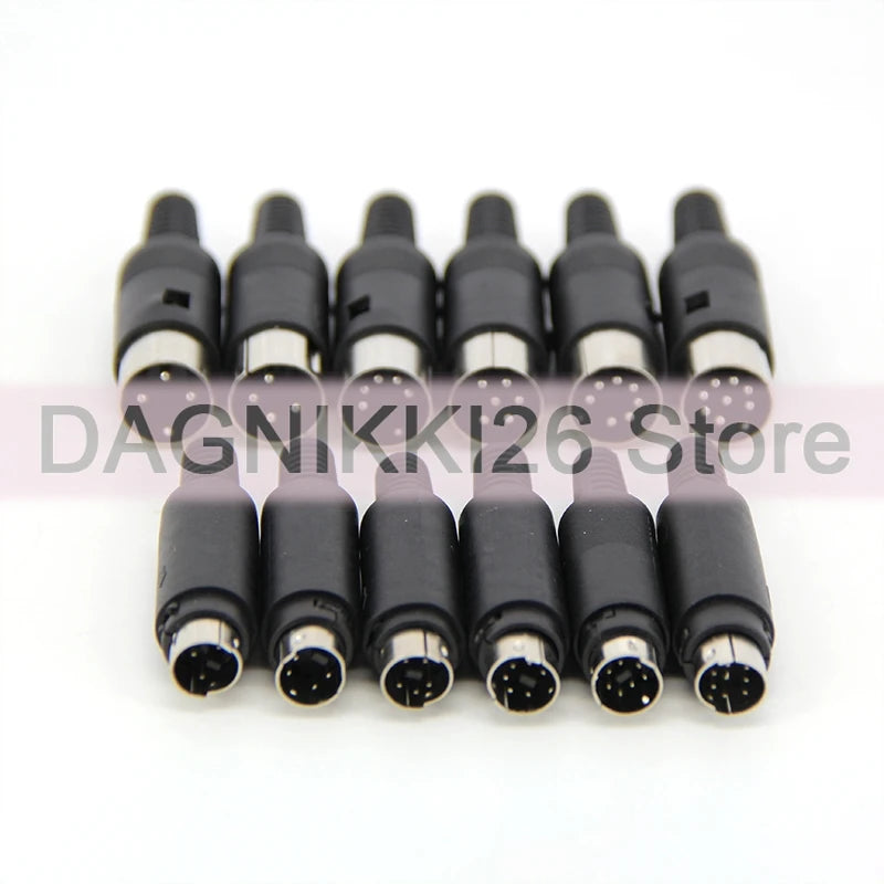 Soldering Cables Mini or DIN 3/4/5/6/7/8 Pin Male Connector S-Video Terminal Circular Plug Plastic Handle Adapter u