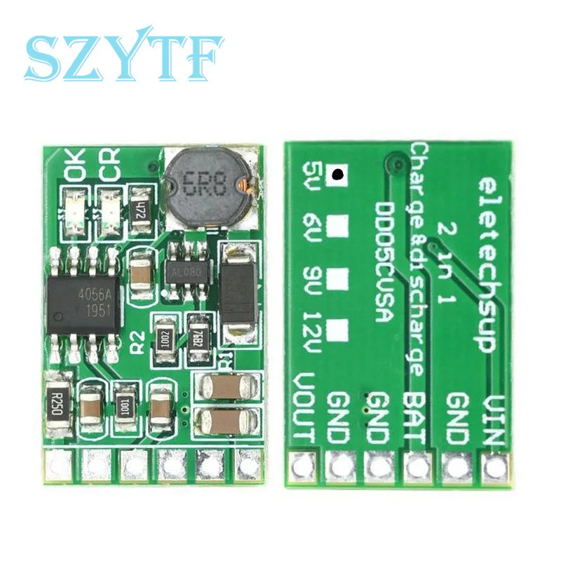 DD05CVSA 1S Lithium Battery Boost Converter Module, 3.7V to 5V/6V/9V/12V DC-DC Step-Up Voltage Regulator for DIY Power Bank