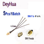 5pcs SMA to U.FL  Splitter RP-SMA / SMA Female to 2 3 4 5 6 7 8xU.FL 1 Female RG178 Cable WIFI Antenna Extension Jumper Pigtail