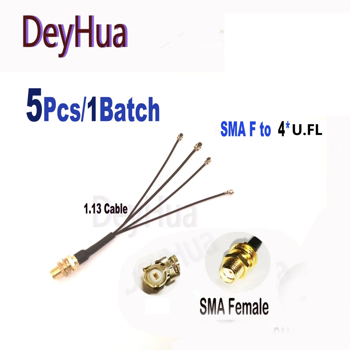 5pcs SMA to U.FL  Splitter RP-SMA / SMA Female to 2 3 4 5 6 7 8xU.FL 1 Female RG178 Cable WIFI Antenna Extension Jumper Pigtail