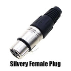 1pcs XLR 3Ppin Male Female Socket Plug Microphone Audio Cable Connector 3P Black Silver Copper Contact XLR Metal Plug Panel