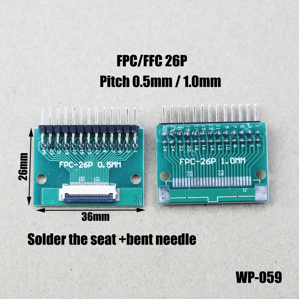 1pcs 4/6/8/10/12/15/16/18/20/22/24/26/30/34/36/40/42/45/50/56 Pin FPC/FFC Adapter Board 0.5mm To 2.54mm Connector