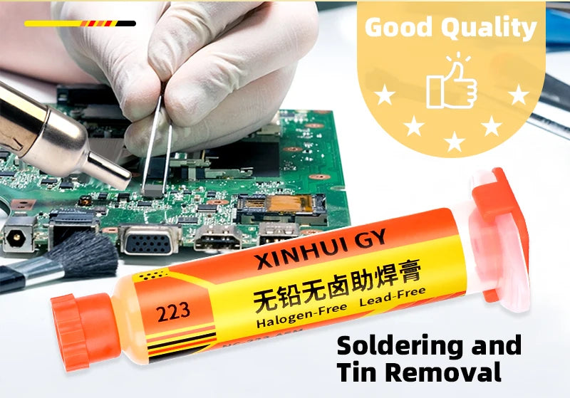 BGA Repair RMA-223 Lead-Free Halogen-Free Flux for Reflow Soldering with Low Smoke and Odor-Free Flux