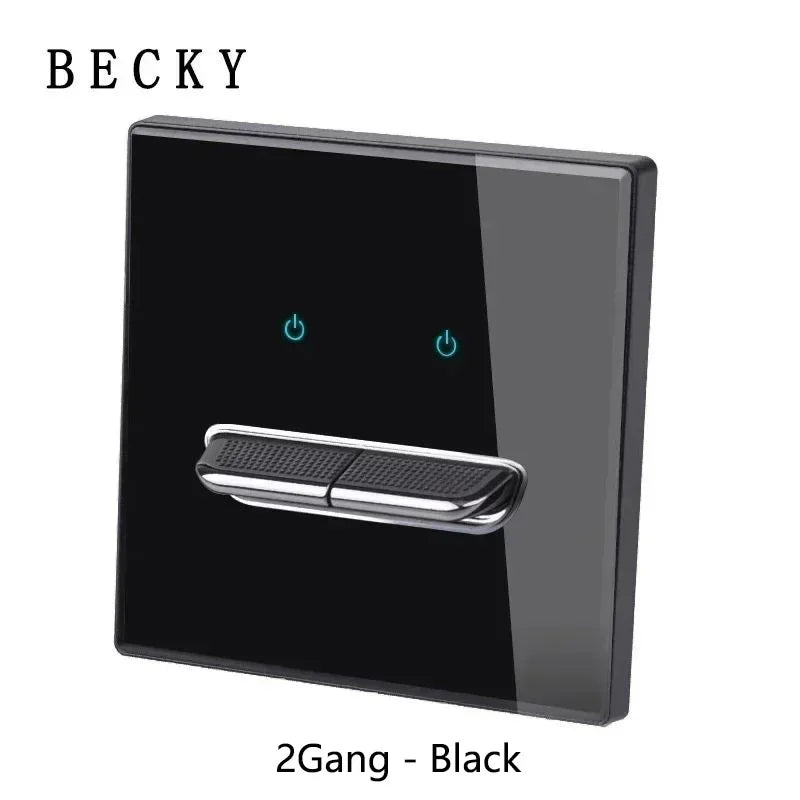 Retro Toggle Light Switch Glass Panel Wall Switch 2 Way EU UK Standard 16A LED Indicator Luxury Vintage Home Interior Ornament
