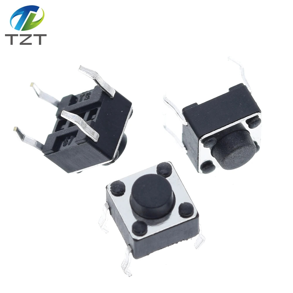50PCS Tactile Push Button Switch for Arduino 6x6x5mm 6*6*5mm 4PIN