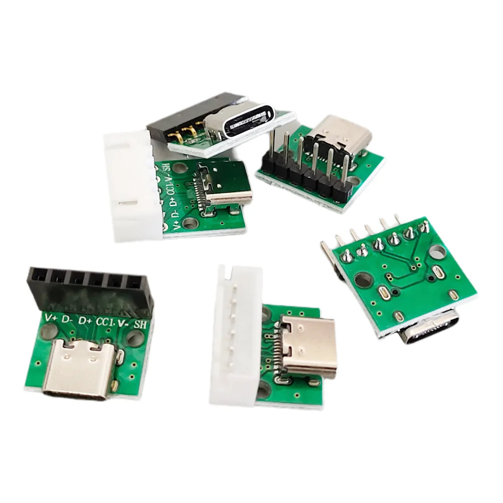 5/10/20Pcs USB 3.1 Type C 16 Pin Test PCB Board Adapter 16P to 6P 2.54mm Connector Socket For Data Line Wire Cable Transfer