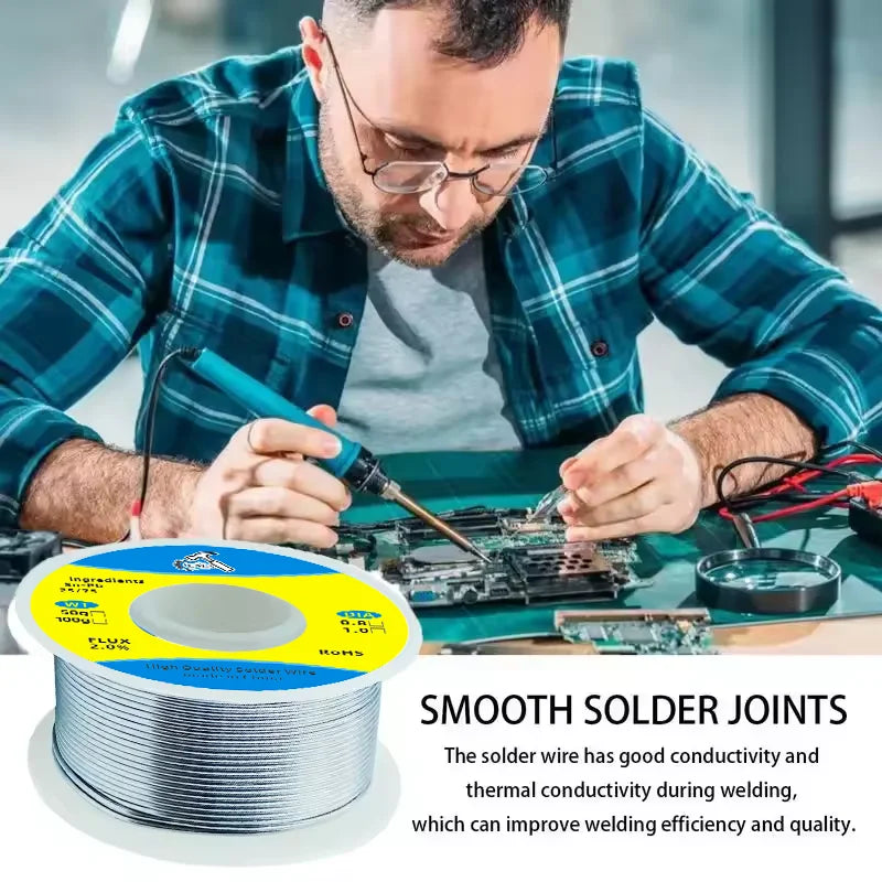 0.8/1.0mm 100g/200/500g Electronic Soldering Tin Wire Tin Melt Rosin Core Solder Soldering Wire Roll FLUX2.0% Low Temperature