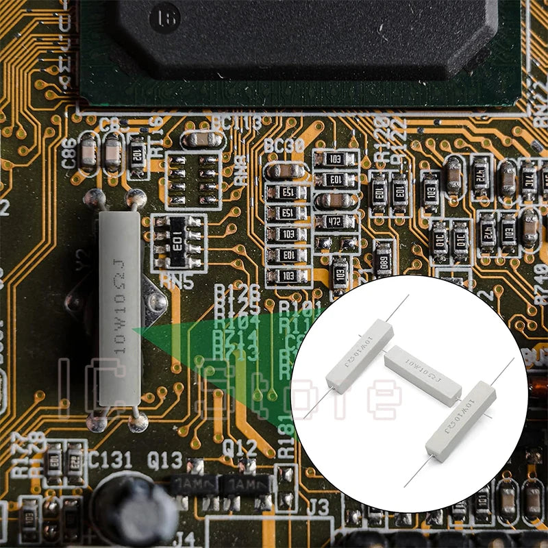 10PCS 10W Cement Ceramic Resistor Power Resistance 5% 0.1 ~ 100K 0.1R 10R 50R 0.25 0.33 0.5 1 2 5 8 10 15 20 25 30 100 1K 2K Ohm