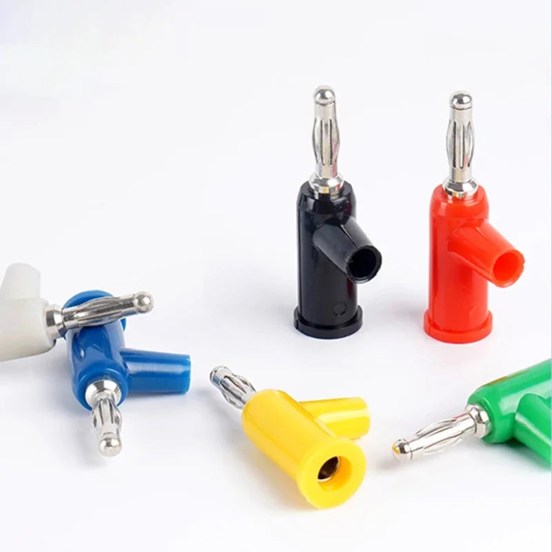 4mm 90 Degree Stackable Banana Plug, Solderless Side Entry Connector for Multimeter Test Leads, Audio Equipment and Power Supply