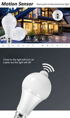 4 PCS B22 Led Bulb Radar Motion 220V 20W 18W 15W 12W 9W 6W Light Bulb Auto On Off Sensor Infrared Motion Detect Night Lamp