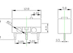10Pcs Mini Micro Limit Switch NO NC 3 Pins PCB Terminals SPDT 1A 125V Roller Arc Lever Snap Action Push Microswitches