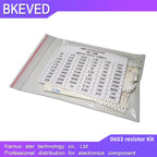 1500PCS SMD 0603 0805 Resistors Assorted Set (60 Values X 25Pcs) 0R-10M Ohm 1% High Precision Film Chip Resistance Kit