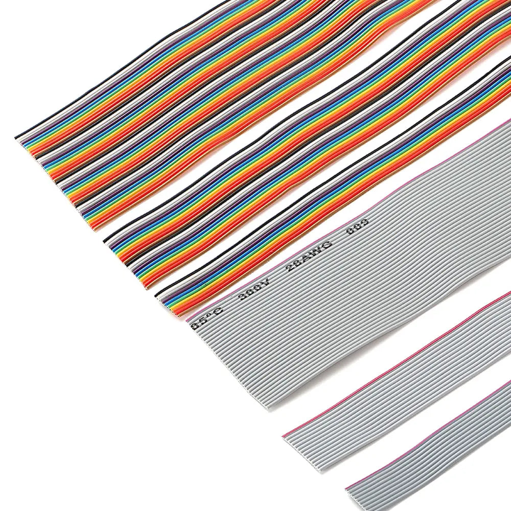 1/3/5Meter 8/10/14/16/18/20/26/34/40P Pitch 1.27mm Grey Color Flat Ribbon Cable Rainbow DuPont Wire For 2.54mm FC IDC Connector
