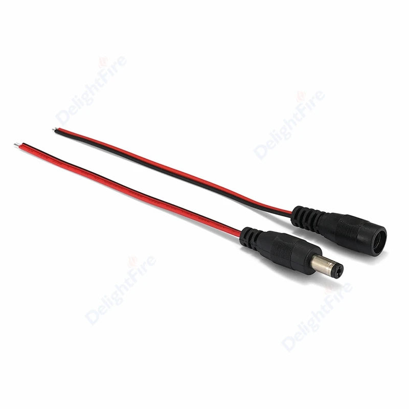 1-100pcs DC Power Pigtail Cable 5.5 2.1mm Female Male Plug 5V 12V Jack Connector Wire For CCTV Camera LED Strip Power Adapter
