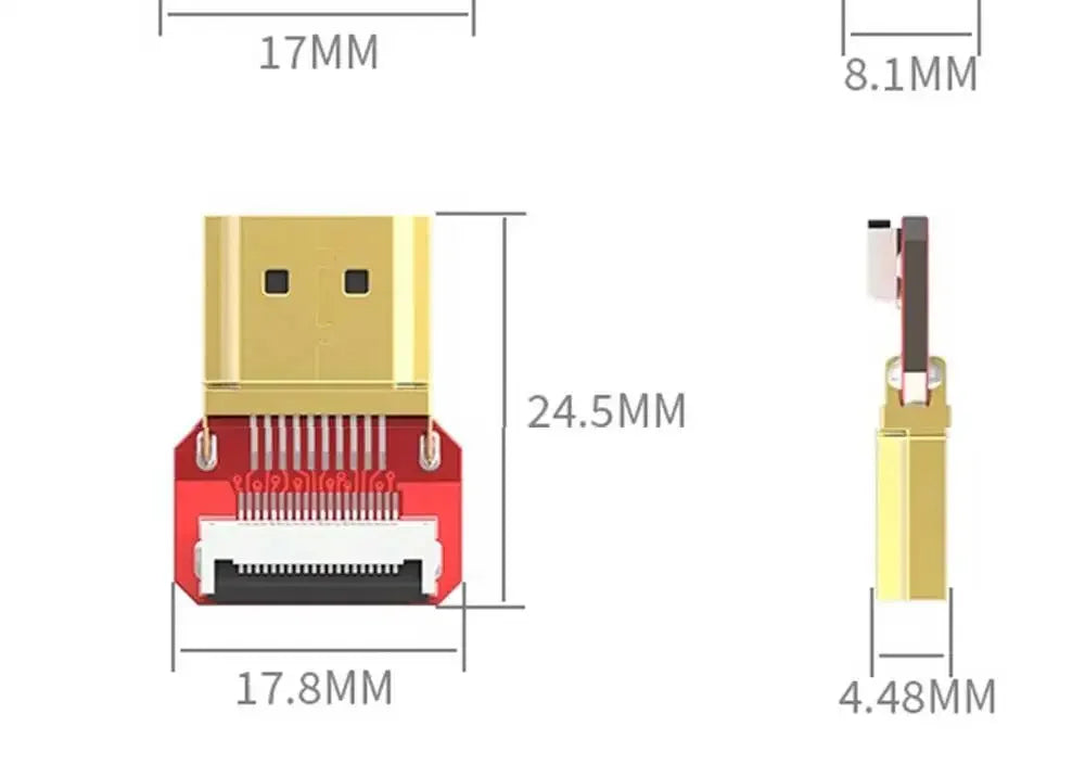 Ribbon Flat FPV HDTV-compatible Cable HDMI-4K HD Male Female 90 Degree Adapter 5cm-1m FPC Pitch 20pin Aerial Photograph FFC Wire
