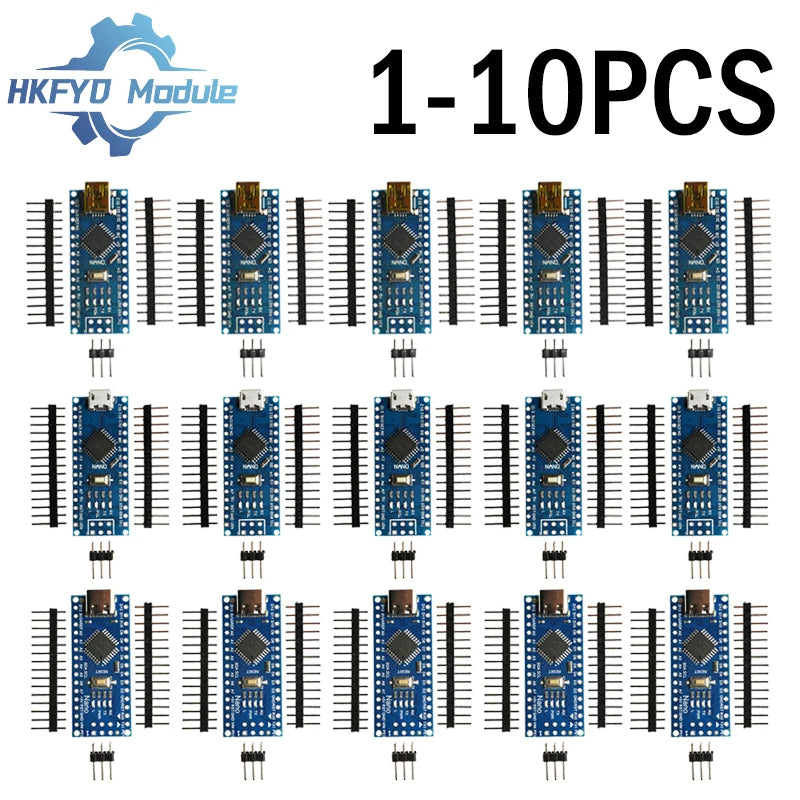 1-10pcs Nano 3.0 Compatible Controller – Arduino Bootloader, CH340 Chip, 16MHz ATMEGA328P/PB with Multi USB Interface