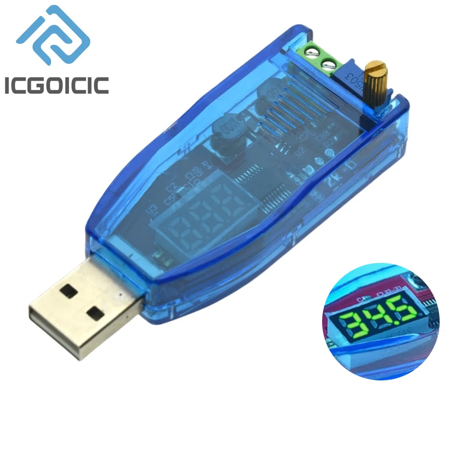 LED DC-DC 5V to DC 1-24V Adjustable Potentiometer USB Step Up/Down Buck Boost Converter Power Supply Voltage Regulator Module
