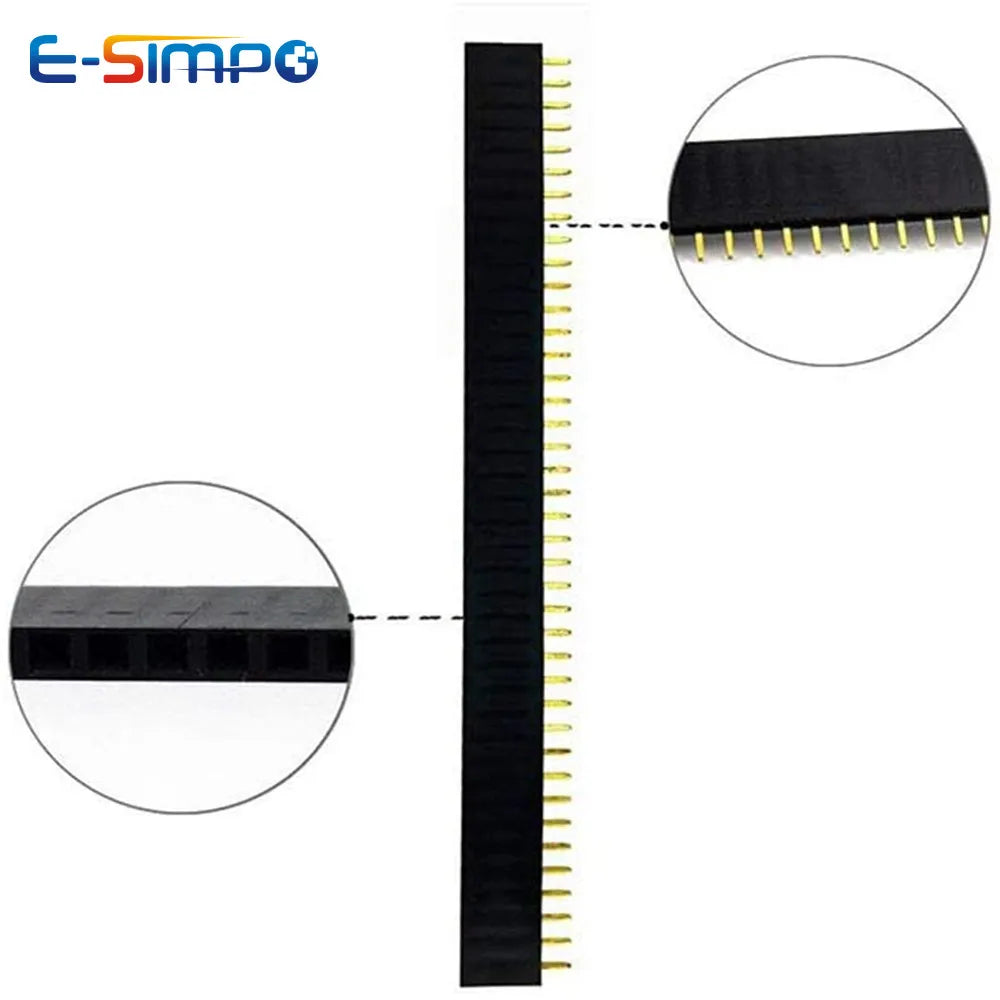 10PCS 1x40Pin 2.54mm Pitch PH8.5 Single Row Female PCB Socket Board Male Pin Header Connector For Arduino