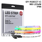 FCOB SPI RGBCCT IC LED Strip Light WS2811 Addressable 840 960 LED Dream Color RGB CW WW DC24V FOB High Flexible COB Lights RA90