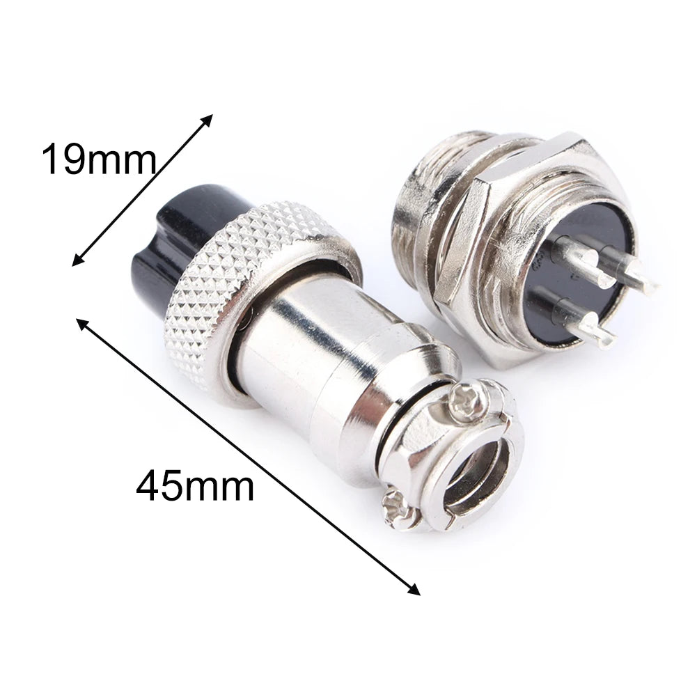 1pc GX16 3-pin Screw-type Aviation Electrical Socket Connector Wire Harness Panel For Data Acquisition Systems Inclinometers