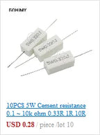 20pcs 2W Metal film resistor 1% 1R~1M 2.2R 4.7R 10R 22R 47R 100R 220R 470R 1K 10K 100K 2.2 4.7 10 22 47 100 220 470 ohm